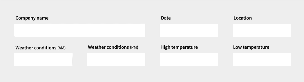 Construction daily report - general information